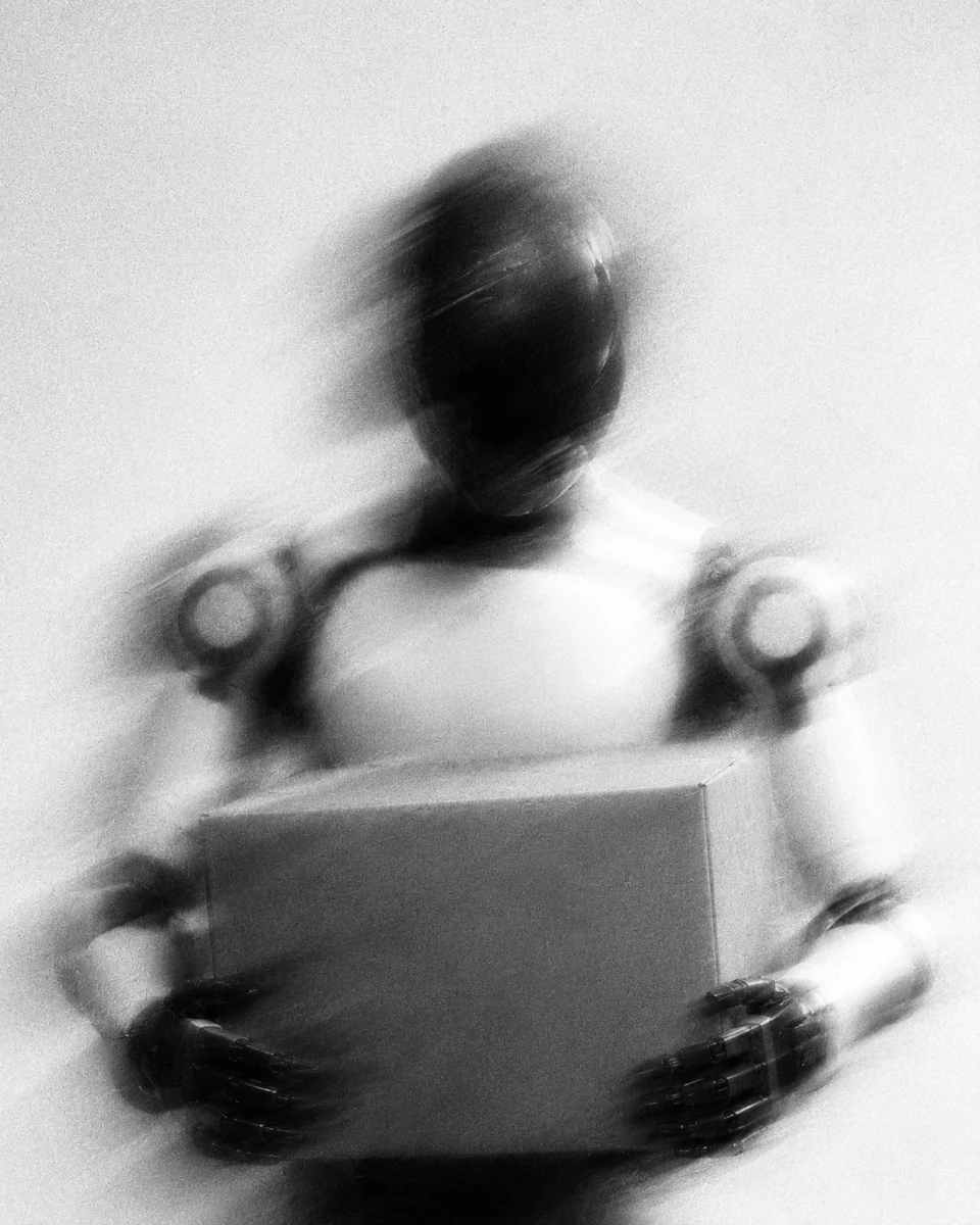 Robot carrying a box — concept image