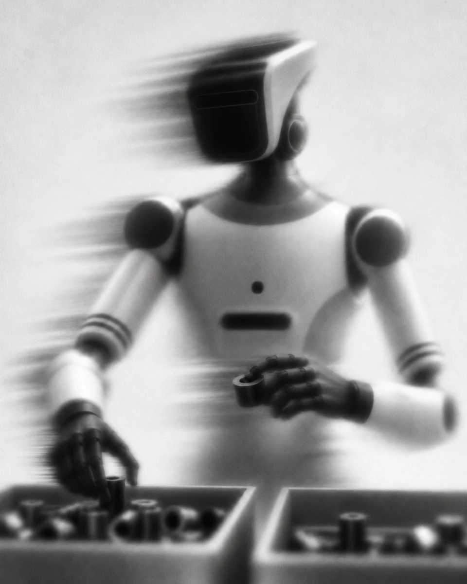 Robot handling parts — concept image